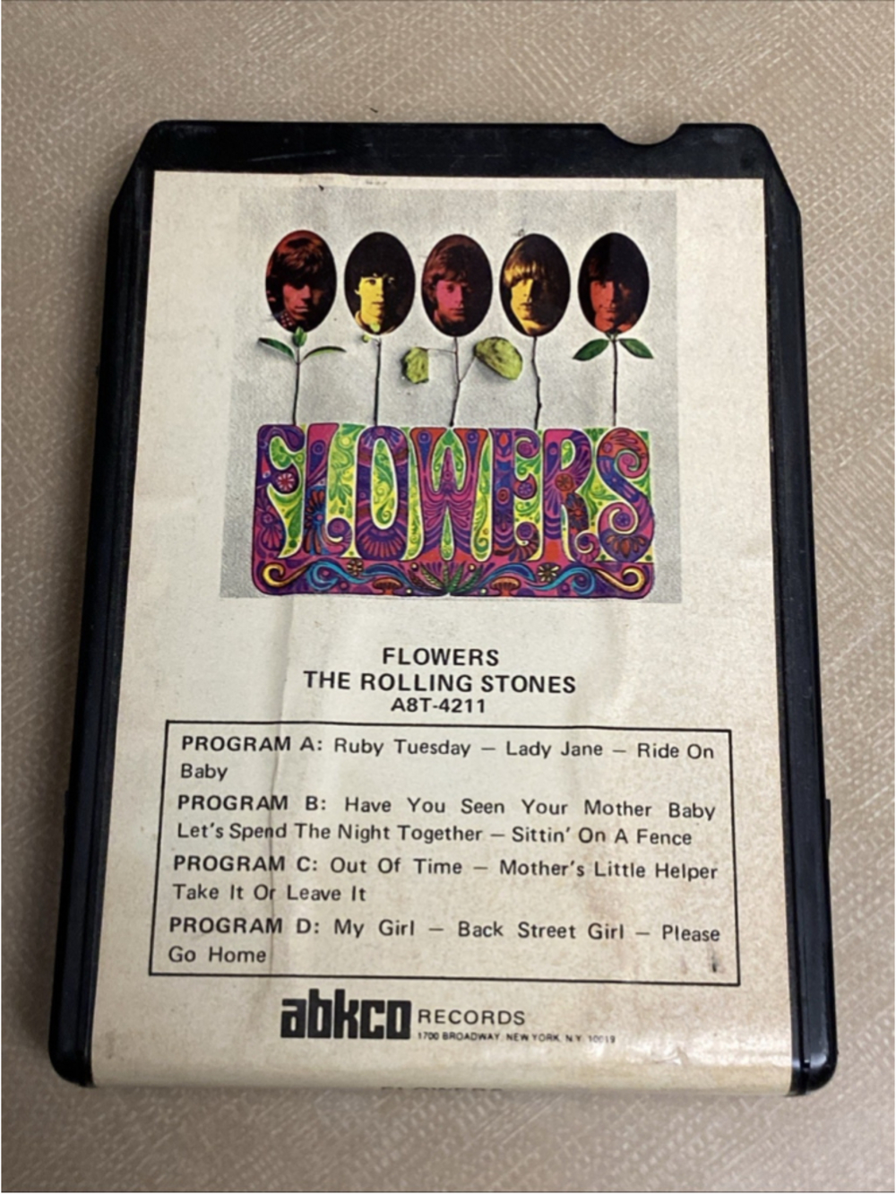 The Rolling Stones- Flowers 8-Track Tape. Original ABKCO release